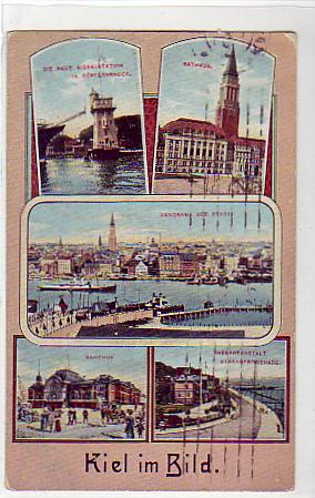 Kiel kleine Bilder mit Bahnhof 1914 Kiel kleine Bilder mit Bahnhof 1914