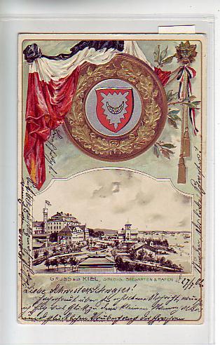 Kiel Patriotische Prägekarte,Schloss 1902 Kiel Patriotische Prägekarte,Schloss 1902