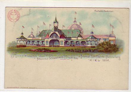 Kiel Schifffahrts-Ausstellung,Marine,Restaurant Litho 1896 Kiel Schifffahrts-Ausstellung,Marine,Restaurant Litho 1896
