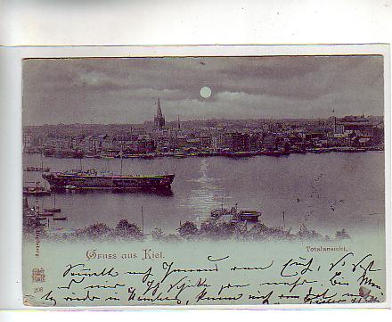 Kiel Mondschein AK 1898 Kiel Mondschein AK 1898
