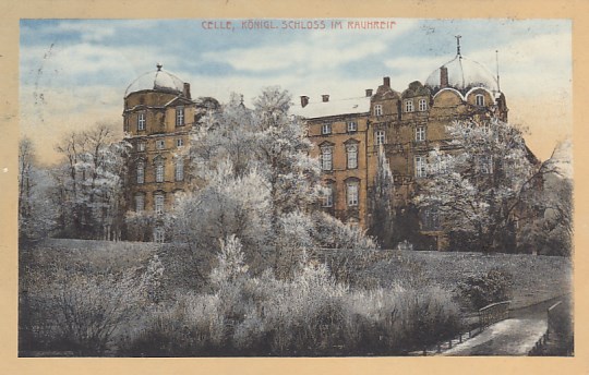 Celle Schloss im Raureif 1910