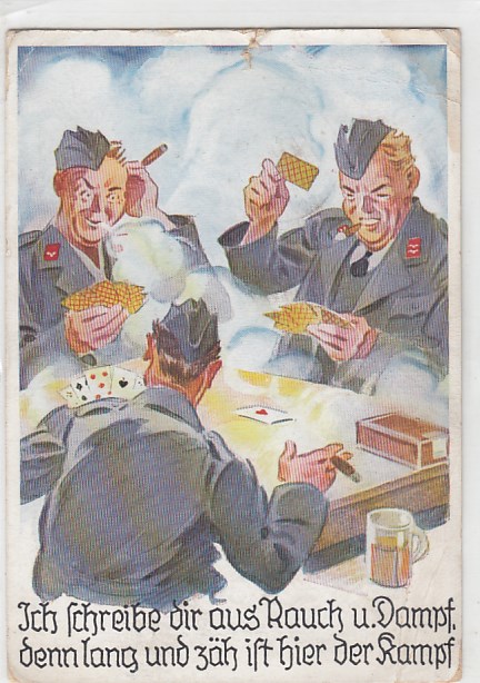 Gl�cksspiel Karten Spiel Soldaten, Feldpost 1940