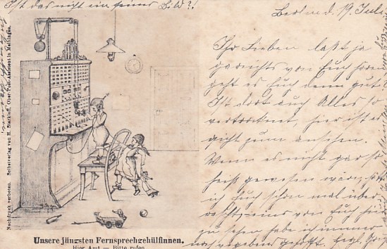 Berlin Fernsprechamt Telefonieren Telefonnetz 1901 Kinder Puppen Spielzeug