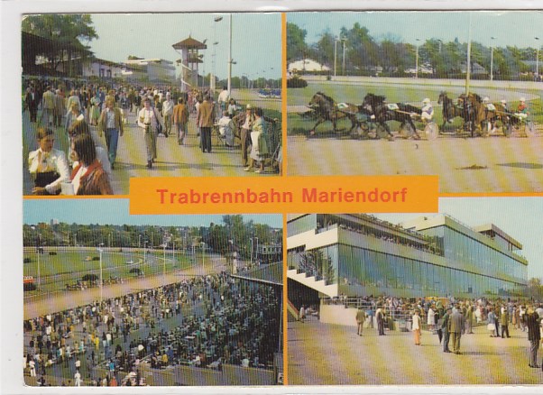 Berlin Mariendorf Trabrennbahn Pferderennen ca 1970