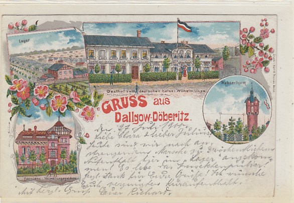 Dallgow-Döberitz Gasthof zum deutschen Kaiser Litho Ansichtskarte 1900