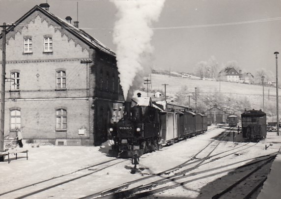 Eisenbahn Bahnhof Kleinbahn Foto Karte Jöhstadt