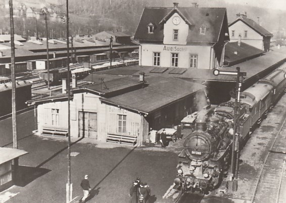 Bahnhof Aue in Sachsen 1953