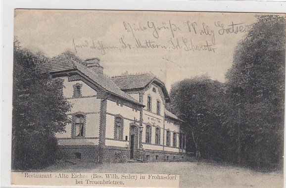 Frohnsdorf bei Treuenbrietzen Restaurant Alte Eiche 1905