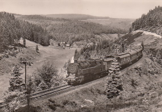 Eisenbahn Dampflokomotive Ernstthal am Rennsteig 1972