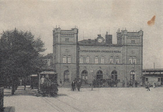 Bahnhof Döbeln 1927 AK von 1953