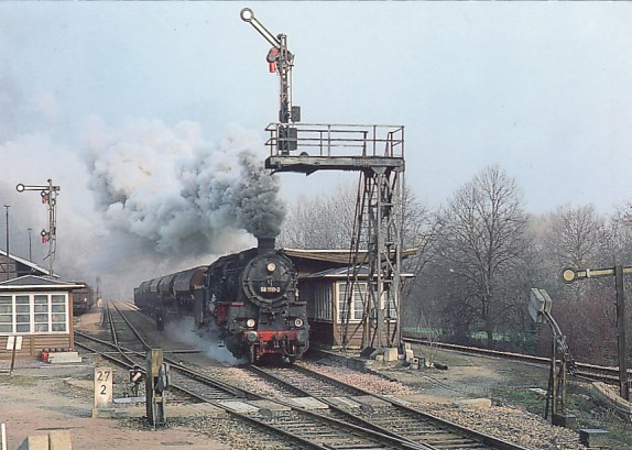 Eisenbahn Dampflokomotive Bahnhof Wiesenburg 1993