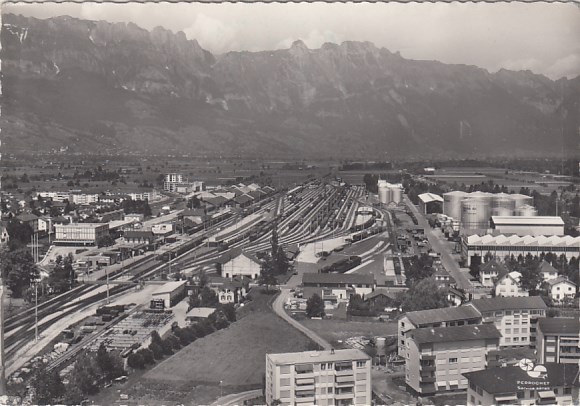 Bahnhof Buchs Lichtenstein Luftbild