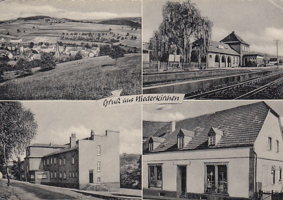 Niederkirchen mit Bahnhof ca 1960