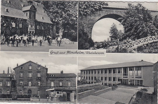 Monsheim Rheinhessen mit Bahnhof 1960