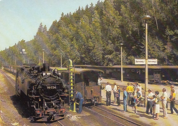 Eisenbahn Dampflokomotive Schmalspurbahn Bahnhof Kipsdorf