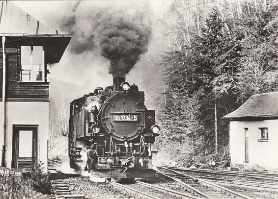 Eisenbahn Dampflokomotive Schmalspurbahn Bahnhof Kipsdorf