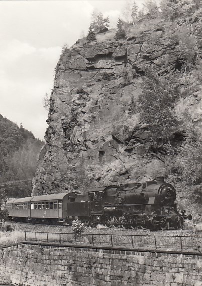 Eisenbahn Dampflokomotive bei Breitenbrunn 1975