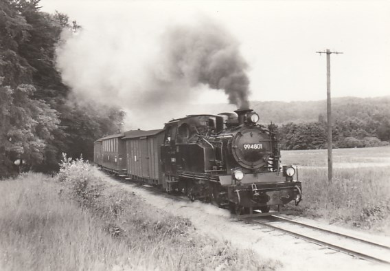 Eisenbahn Dampflokomotive Kleinbahn Rügen Bahnhof Göhren 1970