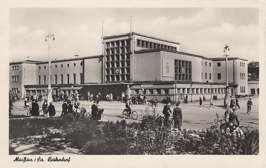 Bahnhof Meißen Bahnpoststempel 1957