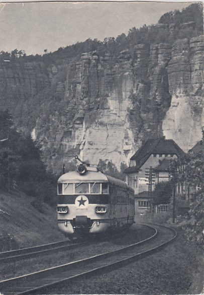 Eisenbahn Vindobona-Expreß im Elbsansteingebirge