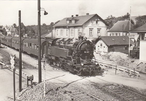 Eisenbahn Dampflokomotive Schmalspurbahn Bahnhof Aue im Erzgebirge Sachsen