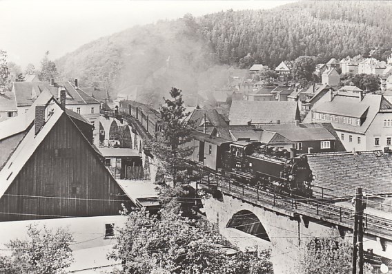 Eisenbahn Dampflokomotive Schmalspurbahn in Schmiedeberg