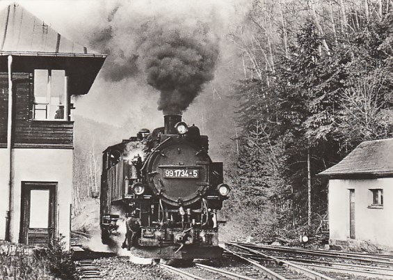 Eisenbahn Dampflokomotive Schmalspurbahn Bahnhof Kipsdorf