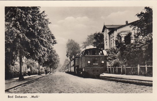 Eisenbahn Dampflokomotive Kleinbahn Rügen Molly Bad Doberan 1953