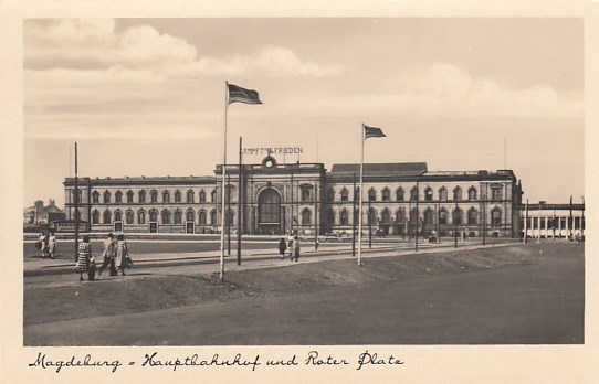 Bahnhof Magdeburg Roter Platz 1953