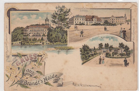 Brandt´s Haide Wiesenburg in der Mark Schloss Schmerwitz , Mahlsdorf Litho ca 1900