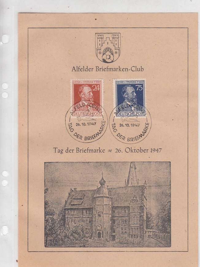 Alfeld an der Leine Briefmarken-Club Sonderstempel 1947