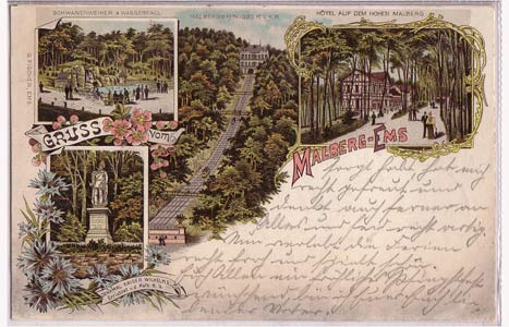 Malberg-Ems Schwahnenweier Litho 1899 Malberg-Ems Schwahnenweier Litho 1899