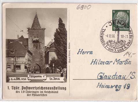 Jena Ganzsache 1936 Jena Ganzsache 1936