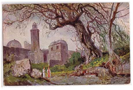 Kirche der Heimmelfahrt Christi auf dem Ölberg Israel 1929 Kirche der Heimmelfahrt Christi auf dem Ölberg Israel 1929