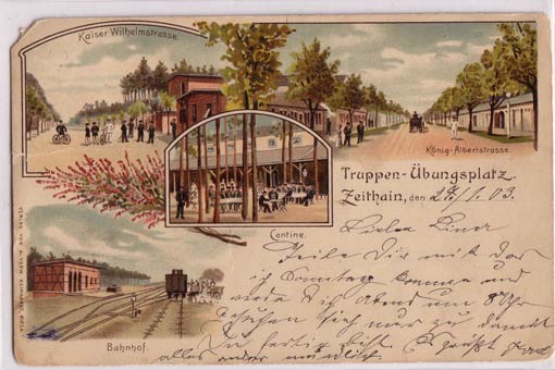 Truppen-Übungsplatz Zeithain Bahnhof Eisenbahn Litho 1903 Truppen-Übungsplatz Zeithain Bahnhof Eisenbahn Litho 1903