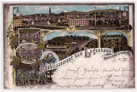 Hohenstein-Ernstthal Etablissement und Eisenbahn Lithi 1902 Hohenstein-Ernstthal Etablissement und Eisenbahn Lithi 1902