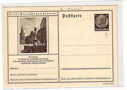 Dortmund ,Ganzsache vor 1945 Dortmund ,Ganzsache vor 1945