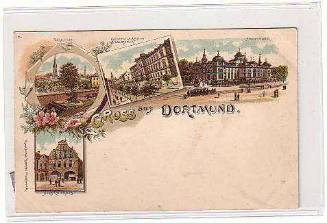 Dortmund ,Litho Ansichtskarte ca 1900 Dortmund ,Litho Ansichtskarte ca 1900