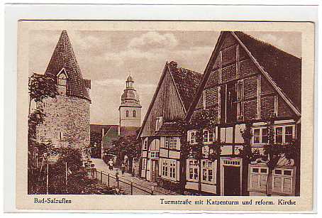 Bad Salzuflen ,Turmstraße mit Katzenturm Bad Salzuflen ,Turmstraße mit Katzenturm