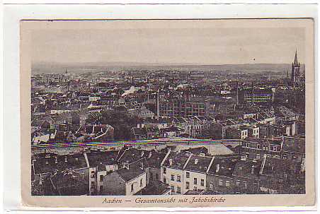 Aachen mit Eisenbahn-Line 1916 Aachen mit Eisenbahn-Line 1916