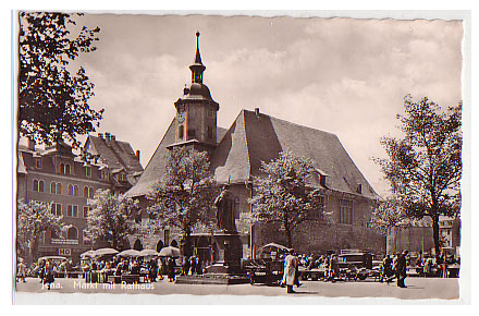 Jena , Markt mit Leuten 1961 Jena , Markt mit Leuten 1961