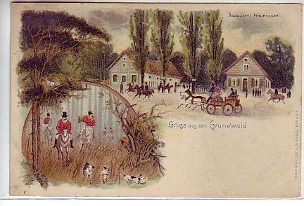 Berlin Grunewald Restaurant Pfaueninsel Litho ca 1900 Berlin Grunewald Restaurant Pfaueninsel Litho ca 1900
