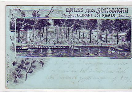 Berlin Grunewald Restaurant Schildhorn Litho von 1898 Berlin Grunewald Restaurant Schildhorn Litho von 1898