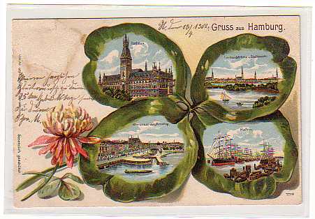 Hamburg Litho Prägekarte Hamburg Litho Prägekarte