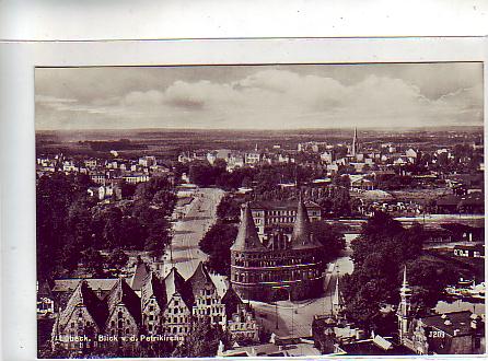 Lübeck von der Petrikirche ca 1930 Foto Karte Lübeck von der Petrikirche ca 1930 Foto Karte