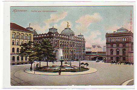 Hannover Postamt und Eisenbahn ca 1910 Hannover Postamt und Eisenbahn ca 1910