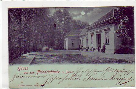 Zerbst Friedrichholz, alte Ansichtskarten ,Mondschein 1903 Zerbst Friedrichholz, alte Ansichtskarten ,Mondschein 1903
