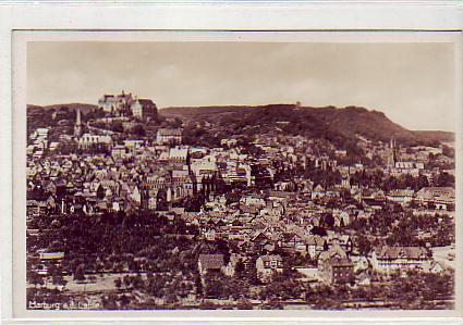 Marburg an der Lahn mit Eisenbahn-Line vor 1945 Marburg an der Lahn mit Eisenbahn-Line vor 1945