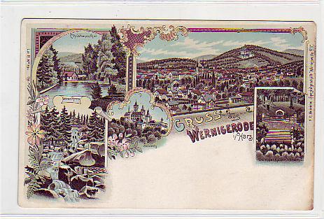 Wernigerode Harz , alte Litho Ansichtskarten , vor 1907 Wernigerode Harz , alte Litho Ansichtskarten , vor 1907