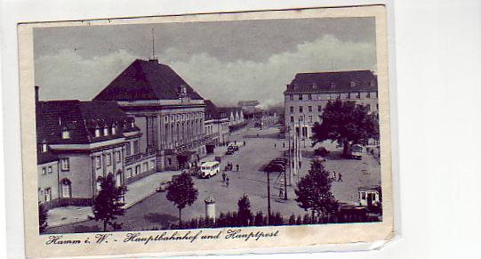 Hamm Westfalen Bahnhof und Postamt ,Omnibus 1942 Hamm Westfalen Bahnhof und Postamt ,Omnibus 1942